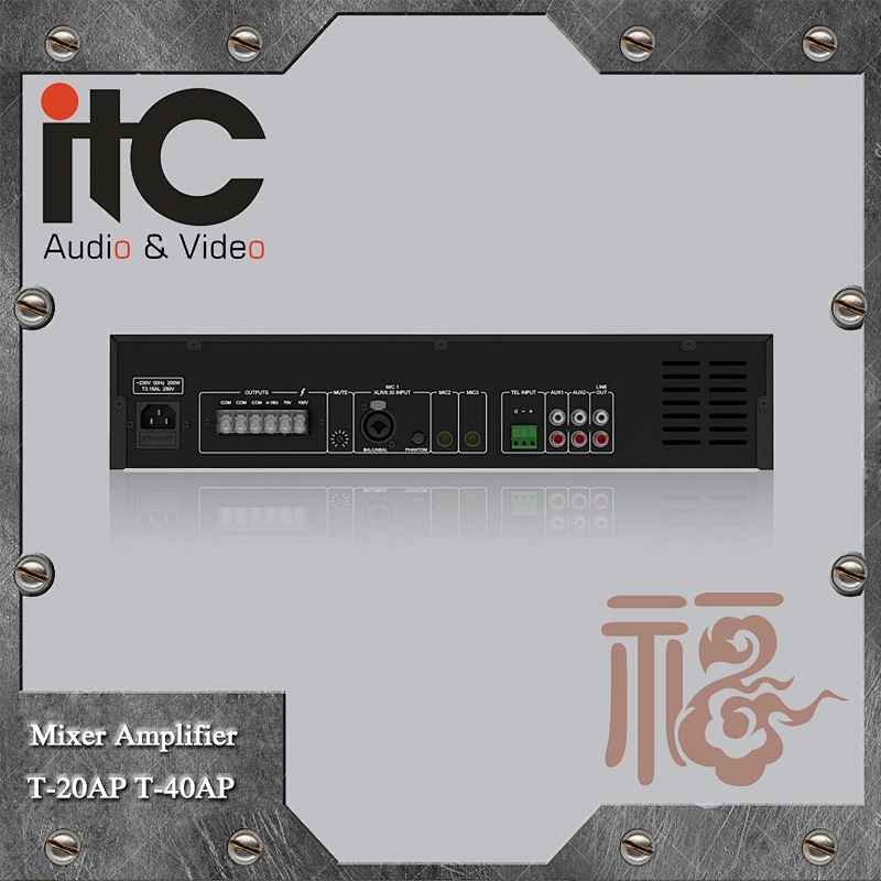 ITC AP Series Practical 2 Mic 1 AUX 1 TEL Mixer PA Mixing Amplifier