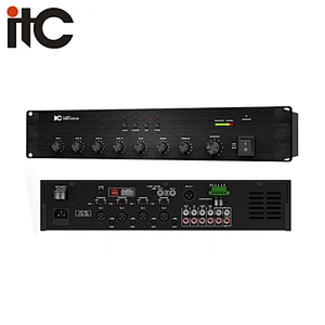 Public Address PA Sound 4-Channel Powered Mixer Amplifier 120W 100V