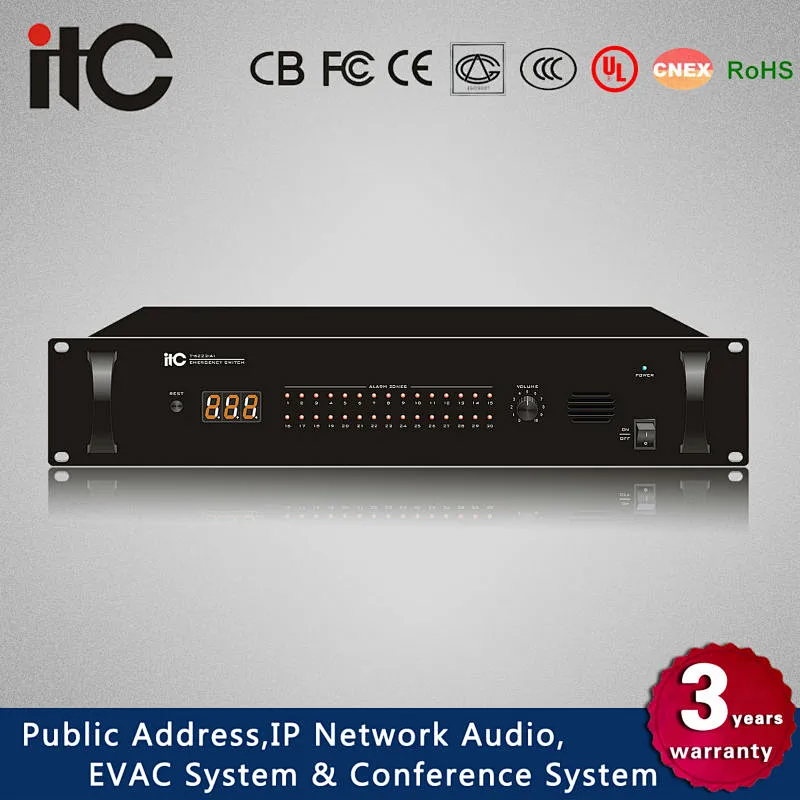 ITC T-6223(A) Expandable Up to 300 Zones Evacuation Voice Message Alarm System for PA