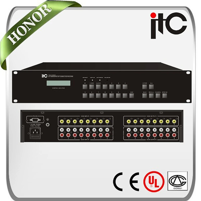 ITC AV 8 Series 8 in 2/4/8/16 out Composite Seamless Video Matrix Switcher