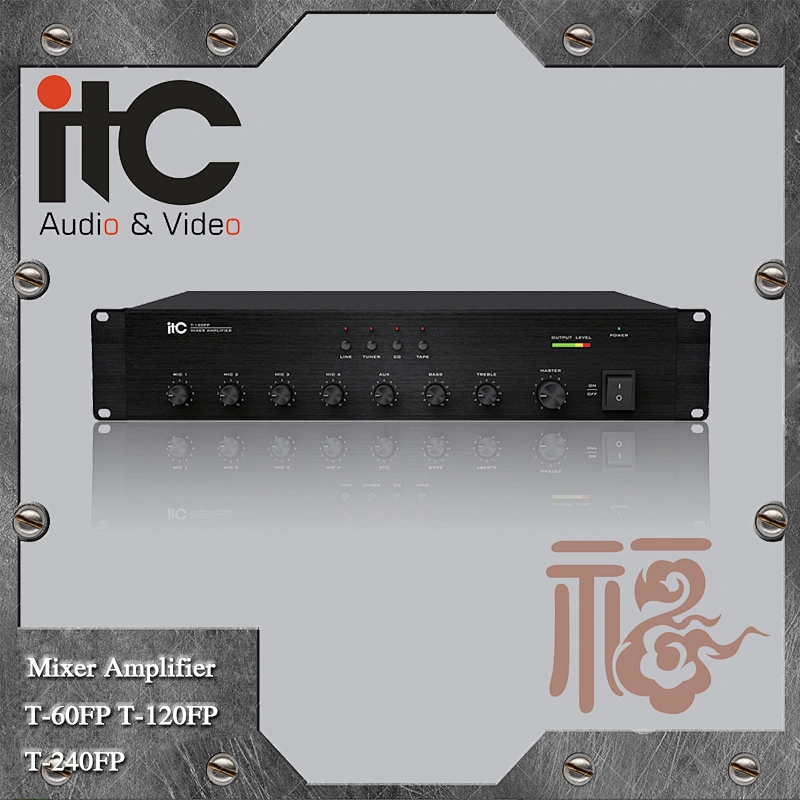 ITC FP Series US Most Popular 4 AUX Input and 4 Mic Input Power Mixer Amplifier