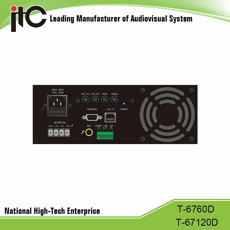 120W Class-D Digital IP Audio Amplifier Wall Mounted for PA System