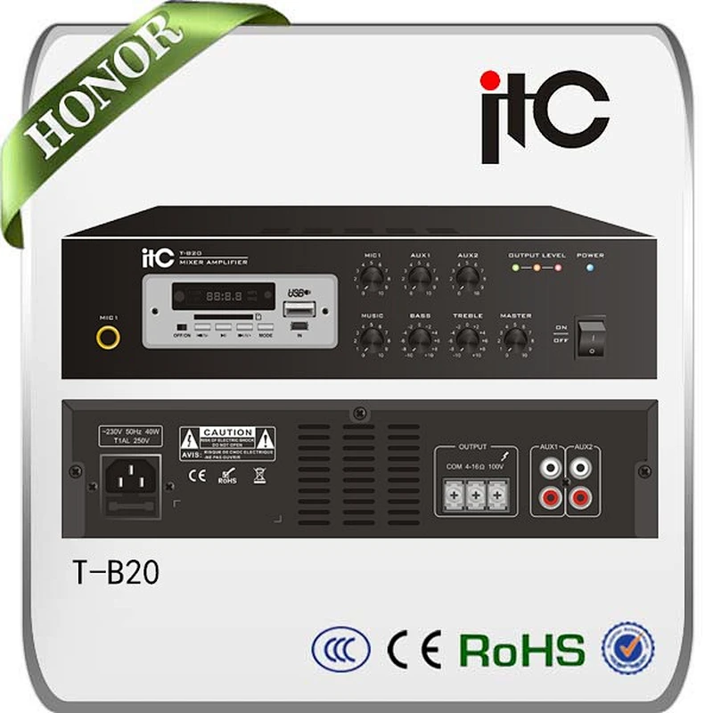 T-B20 High Tech 220V MP3 Wall Amplifier Bluetooth Digital Mini Bluetooth Amplifier