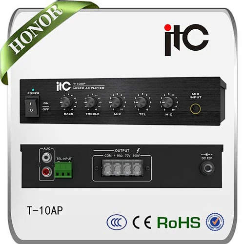 ITC tabletop audio amplifier 12v dc,wall mounted amplifier,mini power mixer amplifier price