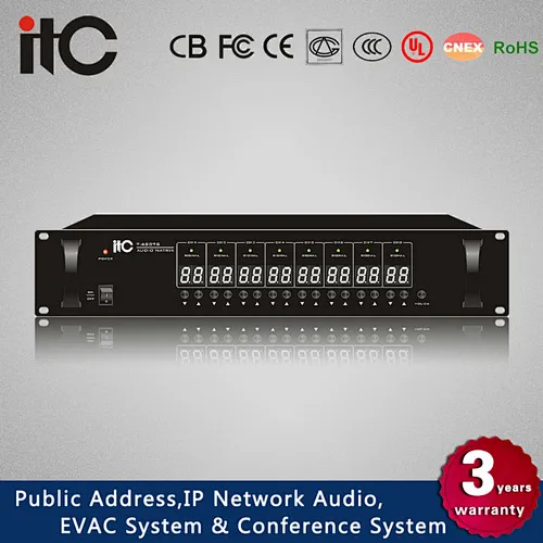 ITC T-6207S Public Address System Stereo 8*8 Audio Matrixs with RCA