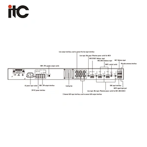 ITC Mixer Power Amplifier with MP3/TUNER/BLUETOOTH for Sound System