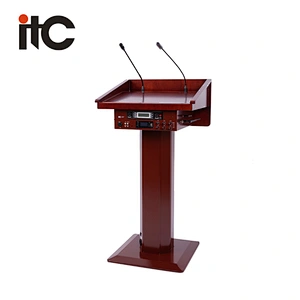 High-end Multifunctional Wooden Digital Podium Stand Speaker Lectern with Amplifier