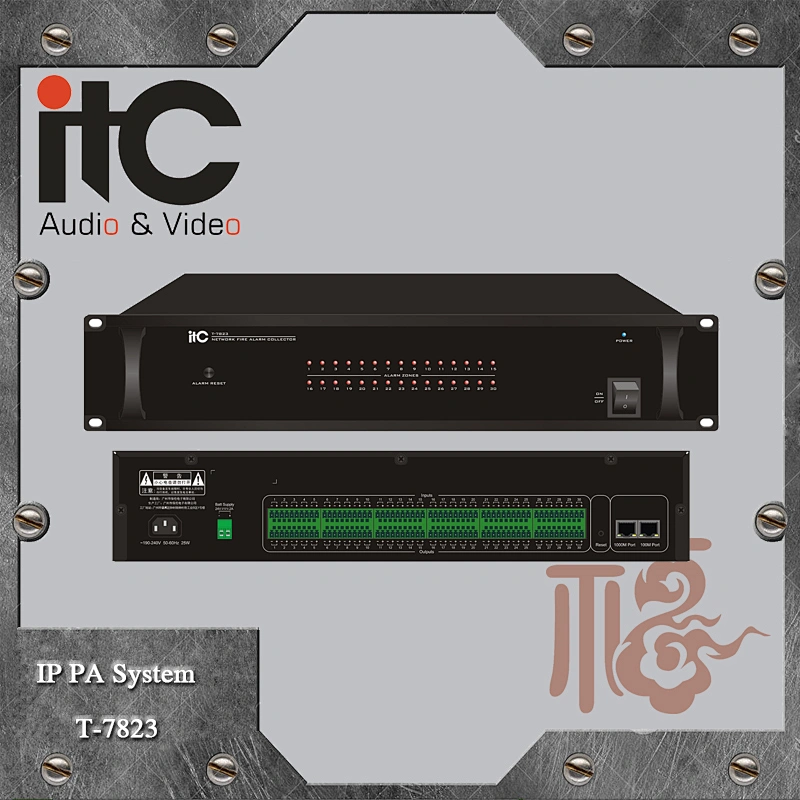 ITC T-7823 Public Safety System Expandable 30 Channel IP Based PA System Voice Alarm