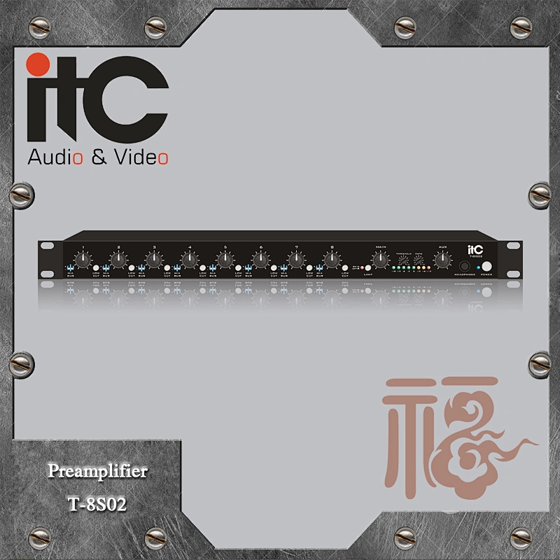 ITC T-8S02 8 Switchable Mic/Line Input 2 Output Phono Preamplifier Audio