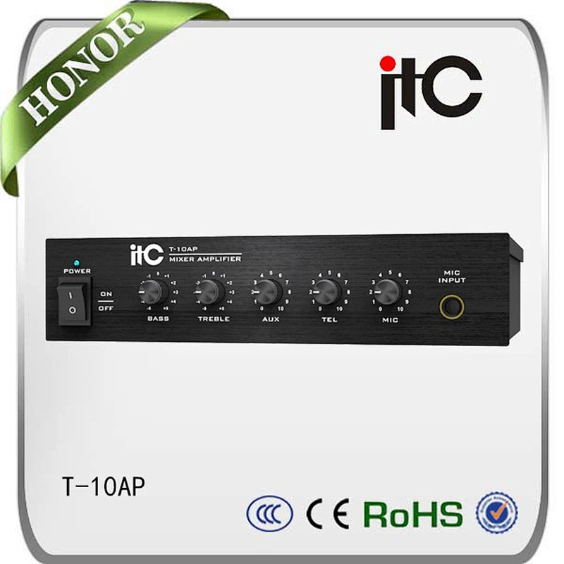 ITC tabletop audio amplifier 12v dc,wall mounted amplifier,mini power mixer amplifier price