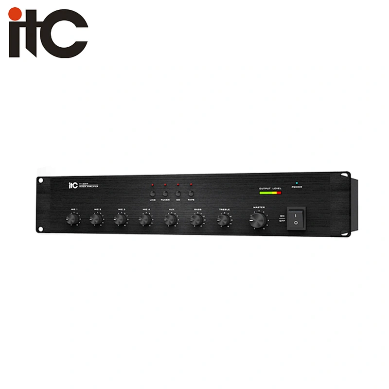 Public Address PA Sound 4-Channel Powered Mixer Amplifier 120W 100V