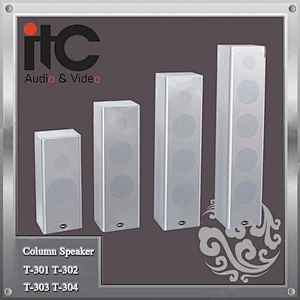 ITC T-301 Series Multiple Power Selection Upscale Indoor PA Column Speaker Wooden