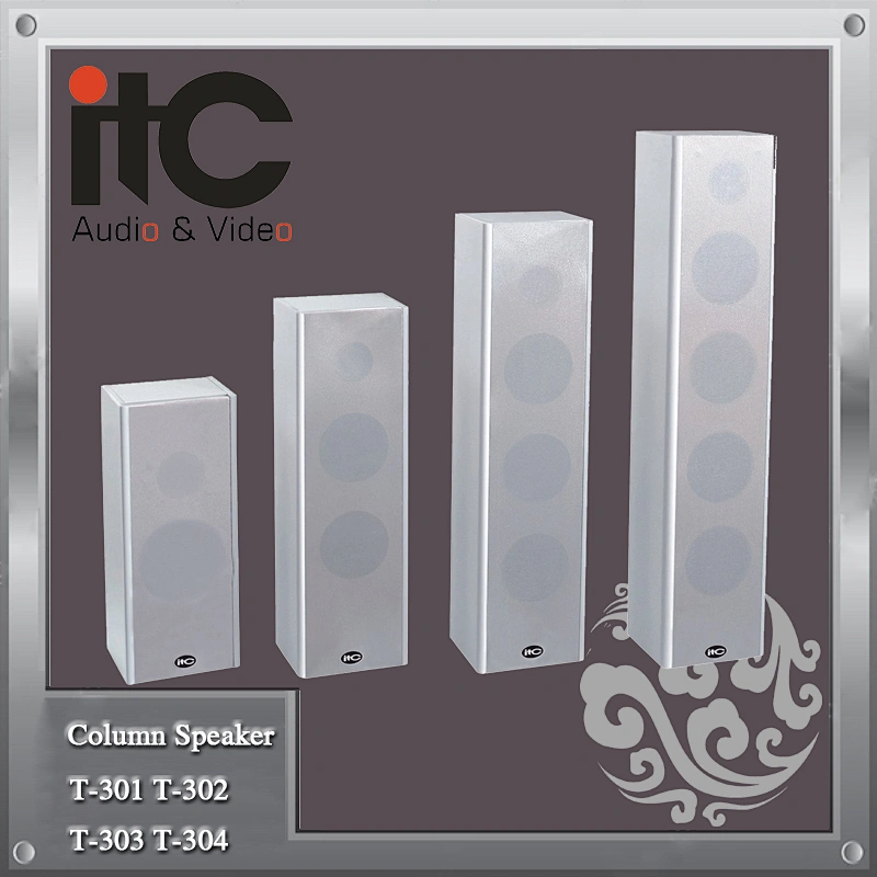 ITC T-301 Series Multiple Power Selection Upscale Indoor PA Column Speaker Wooden