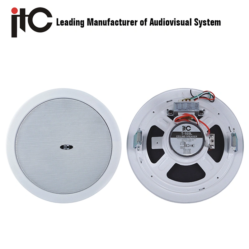 ITC T-105L New Arrival 6W 6 inch Spring Clip Commercial Audio System 70V Ceiling Speakers