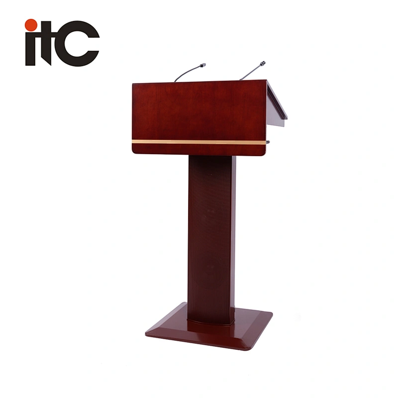 High-end Multifunctional Wooden Digital Podium Stand Speaker Lectern with Amplifier