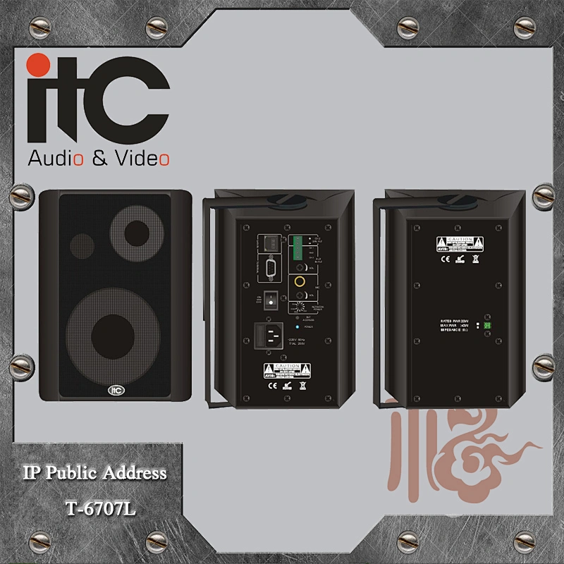 ITC T-6707L 80Hz to 48KHz CD Level Support Offline Playback PoE TCP IP Speaker
