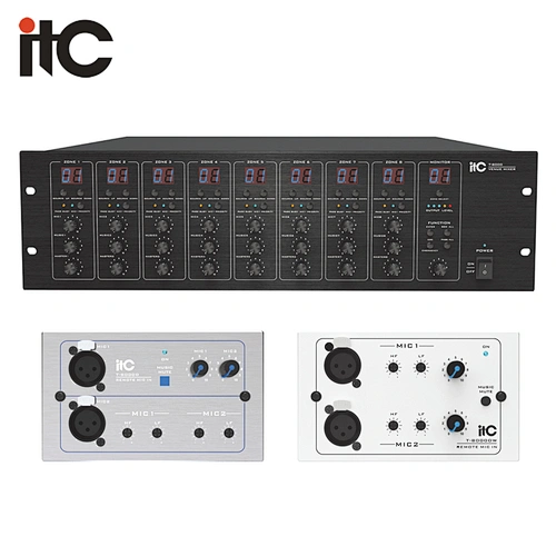 ITC T-8000 Series Remote Audio Source Selector with Mic Input