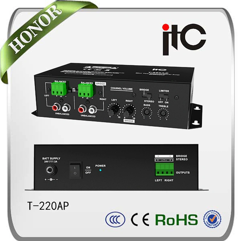 T-220AP Hot Sale 4ohm or 8ohm Wall Mounted Mini Stereo Class D Amplifier