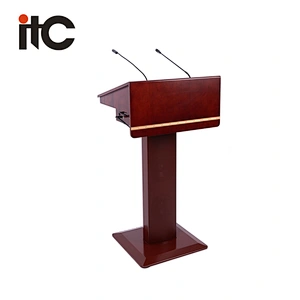 High-end Multifunctional Wooden Digital Podium Stand Speaker Lectern with Amplifier