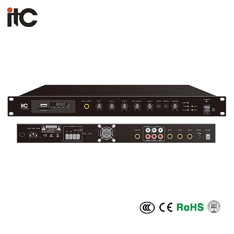 ITC Digital Mixer Power Amplifier with MP3/TUNER/BLUETOOTH (Phone Jack Mic Input)