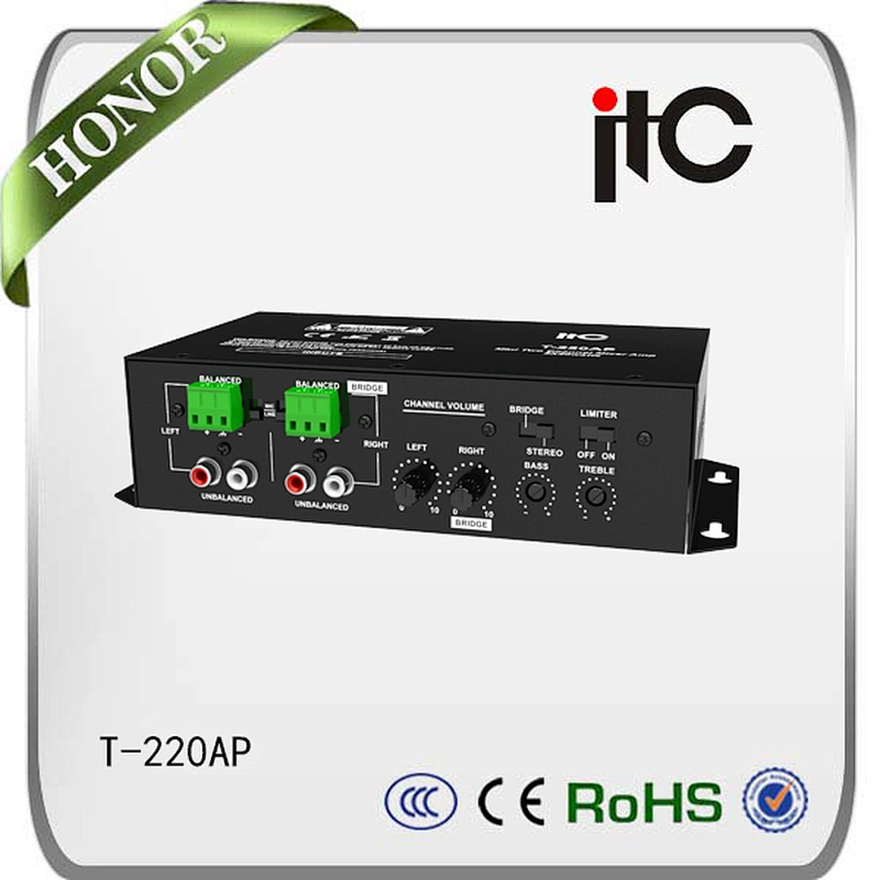 T-220AP Hot Sale 4ohm or 8ohm Wall Mounted Mini Stereo Class D Amplifier