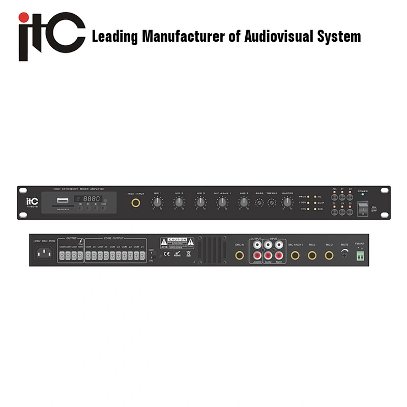TI-60TB Bluetooth Digital 1U 5 Zone Mixer Amplifier With Tuner/MP3