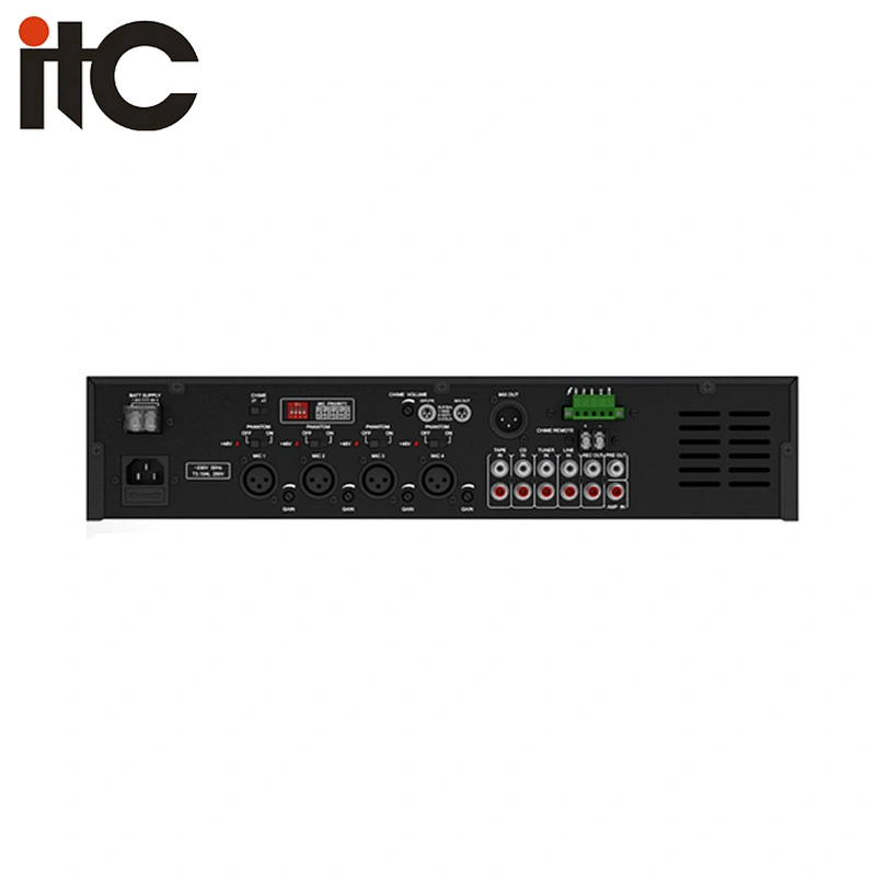 Public Address PA Sound 4-Channel Powered Mixer Amplifier 120W 100V