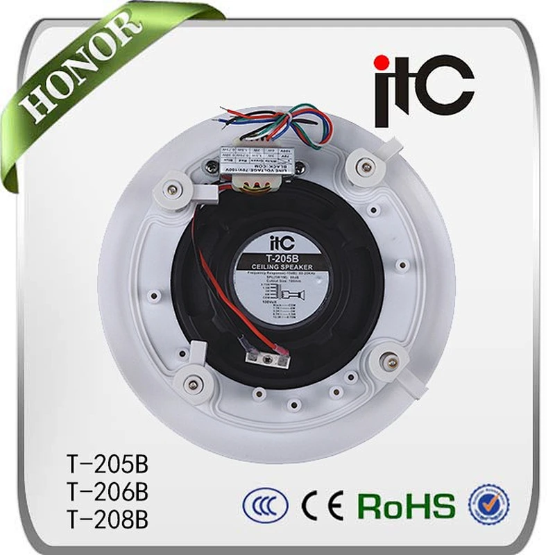 ITC In-ceiling Loudspeaker Two Way 3 Watts 6 Inch Flat Coax Speaker, ABS Ceiling Speaker