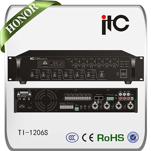 TI-1206S 120W RMS 6 Zones Mixer Amplifier with Mp3