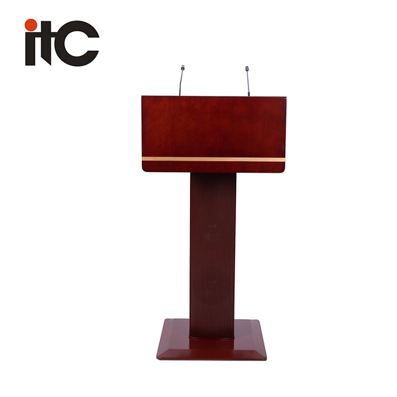 High-end Multifunctional Wooden Digital Podium Stand Speaker Lectern with Amplifier