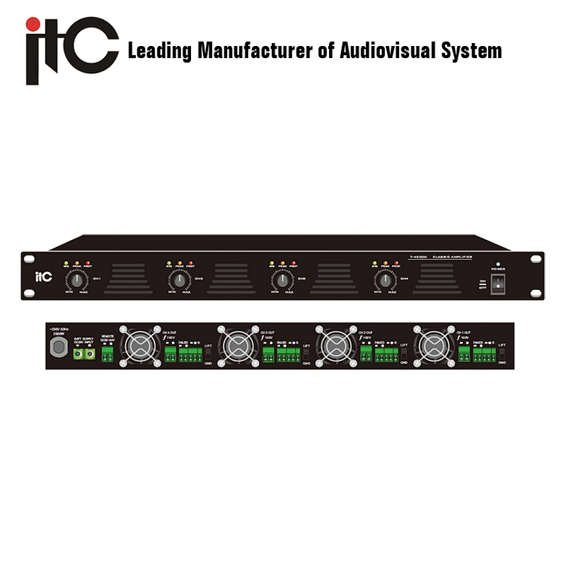 ITC T-4500D Wholesales OEM ODM 4 Channel 1U Digital Class D Amplifier