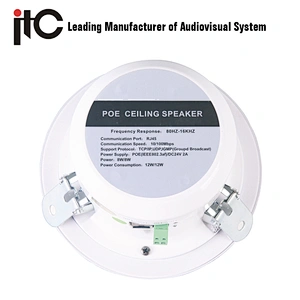 ITC IP-S508 Series 12W to 48W Internal Class D Amplifier PoE TCP IP Speaker Ceiling