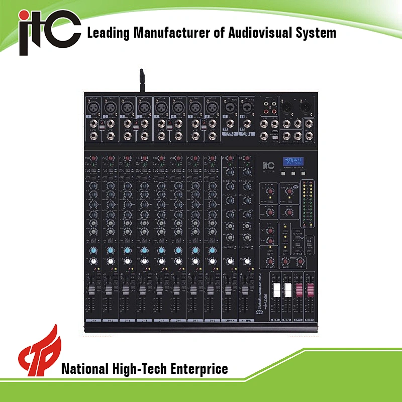 TS-12P-2S Digital Output 2 Groups USB Record Professional DJ Mixer