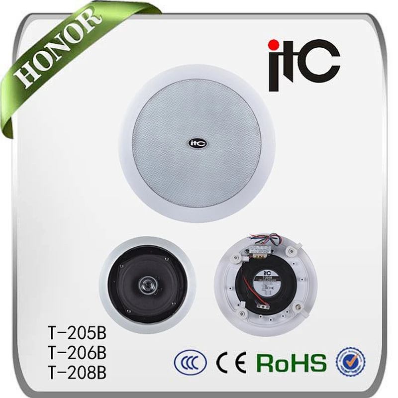 ITC In-ceiling Loudspeaker Two Way 3 Watts 6 Inch Flat Coax Speaker, ABS Ceiling Speaker