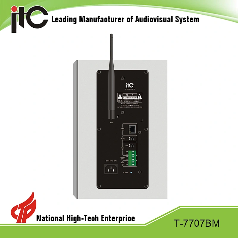 ITC T-7707BM 20W 8ohm Internal TF Card Recording IP PoE Speaker with Wireless Mic