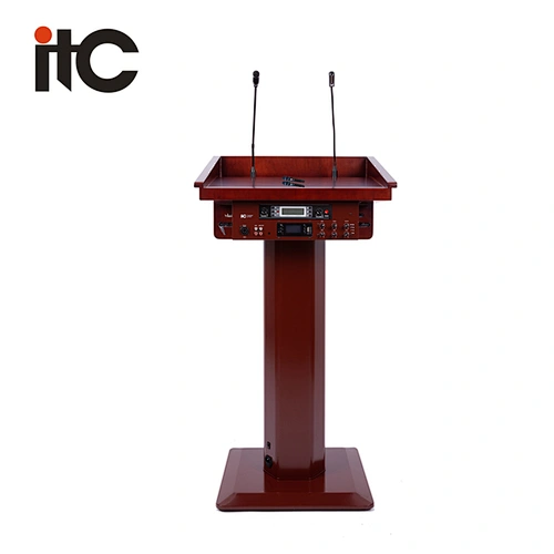 High-end Multifunctional Wooden Digital Podium Stand Speaker Lectern with Amplifier