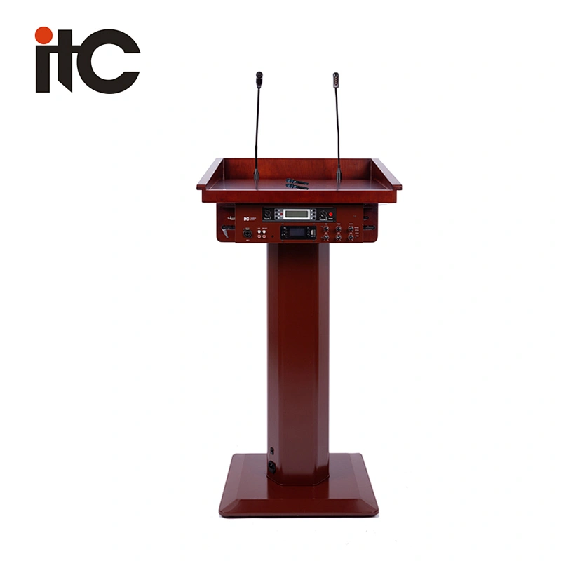 High-end Multifunctional Wooden Digital Podium Stand Speaker Lectern with Amplifier
