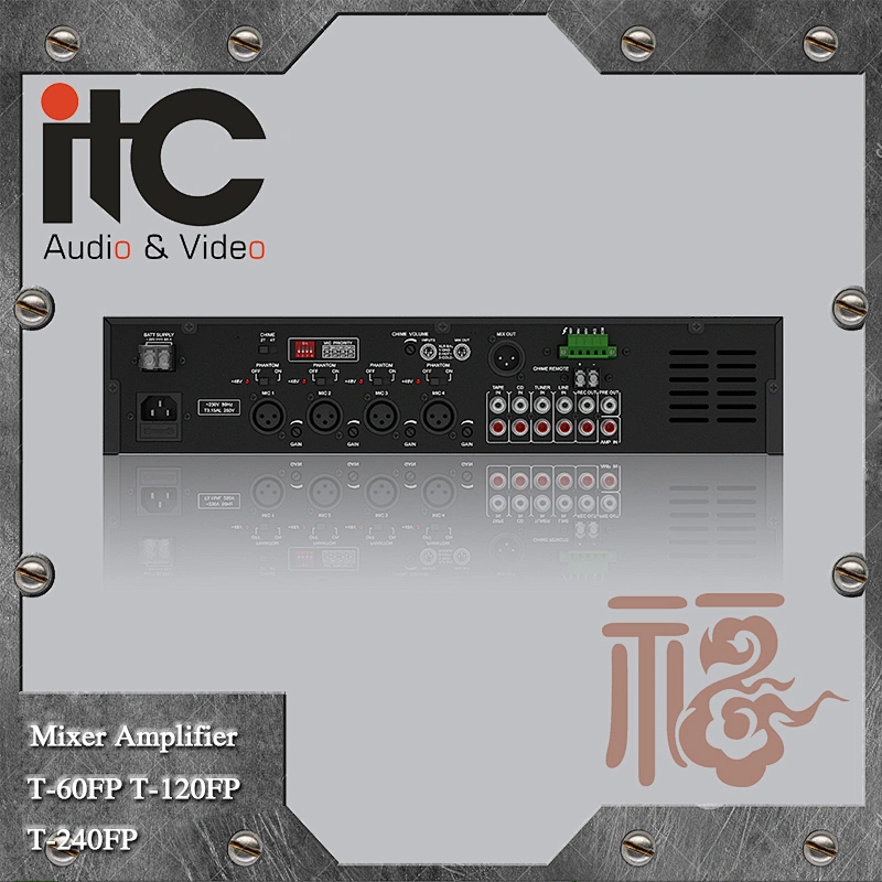 ITC FP Series US Most Popular 4 AUX Input and 4 Mic Input Power Mixer Amplifier
