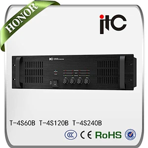ITC T-4S120B Series 4 Channel Public Address Power Amplifier with Mic Input