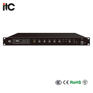 Professional Digital Mixer Power amplifier with MP3/Tuner/Bluetooth (Phone Jack Mic Input, with 24VDC)