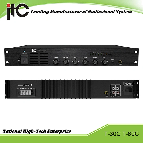 ITC T-30C Series Economical Support 2 Kind Speaker Output PA Mixing Amplifier