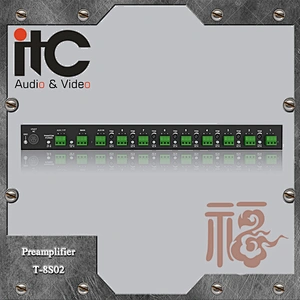 ITC T-8S02 8 Switchable Mic/Line Input 2 Output Phono Preamplifier Audio