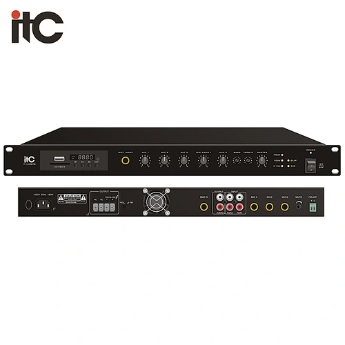 T-60DTB SMT Design 1U 60W Mixer Amplifier With MP3/Tuner/Bluetooth