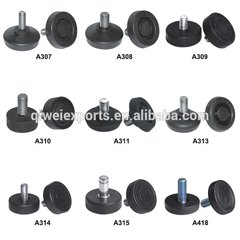 PVC Round sofa feet plastic furniture glides with screw