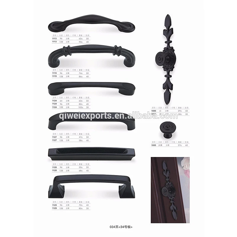 Consumer durable Black zinc alloy door handles for steel doors