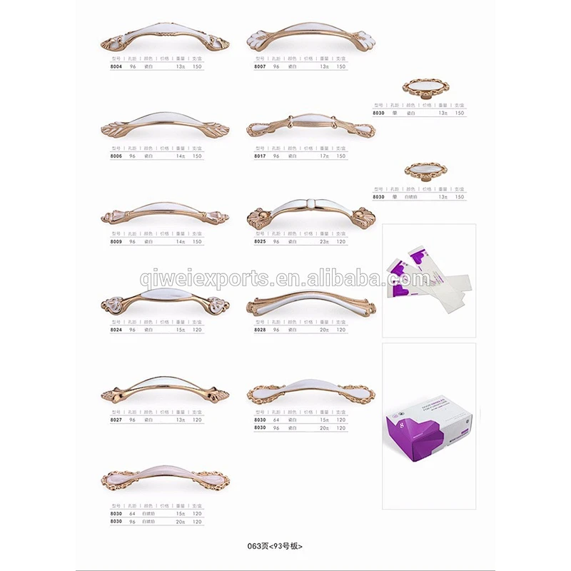 Aluminum alloy bedside cupboards drawer pulls and handles