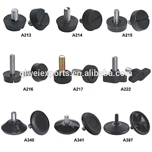 Black furniture adjustable threaded footing for cabinets