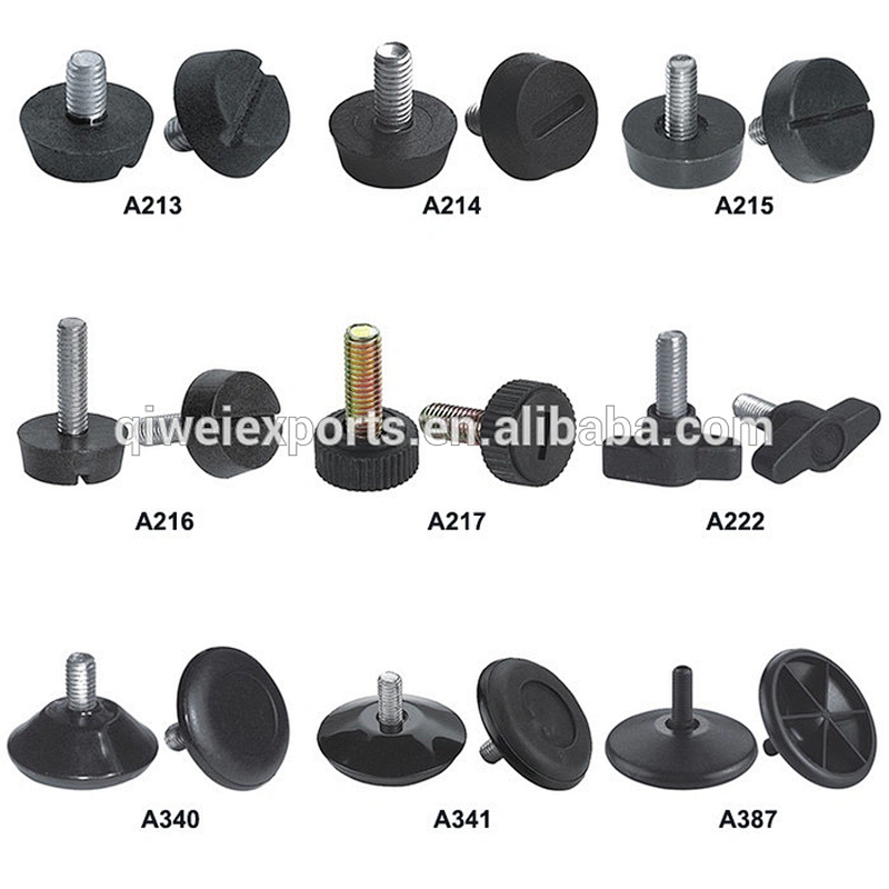 Black furniture adjustable threaded footing for cabinets