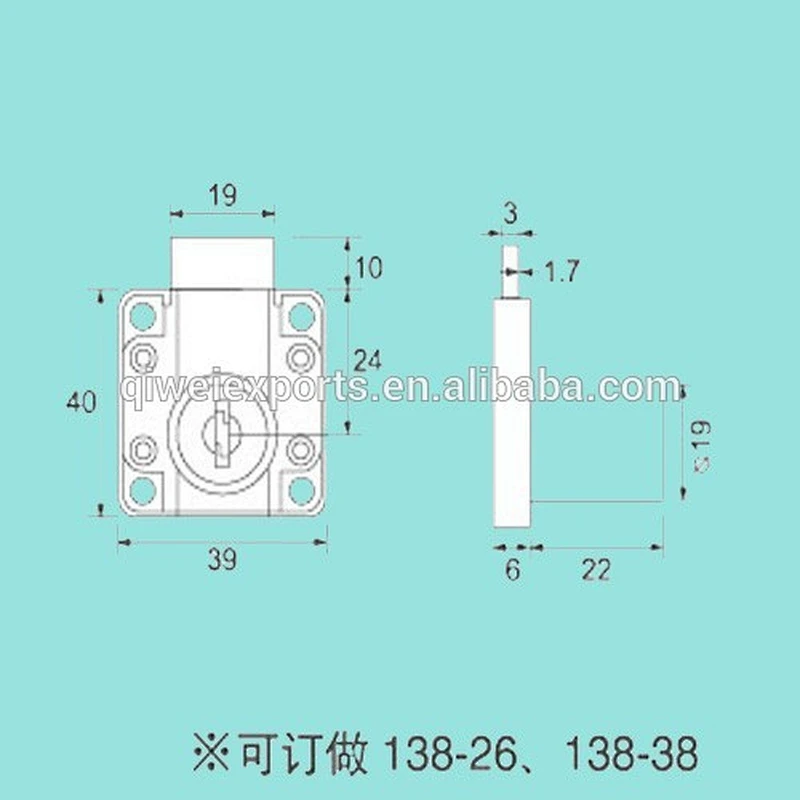 Furniture drawer locks 138-22