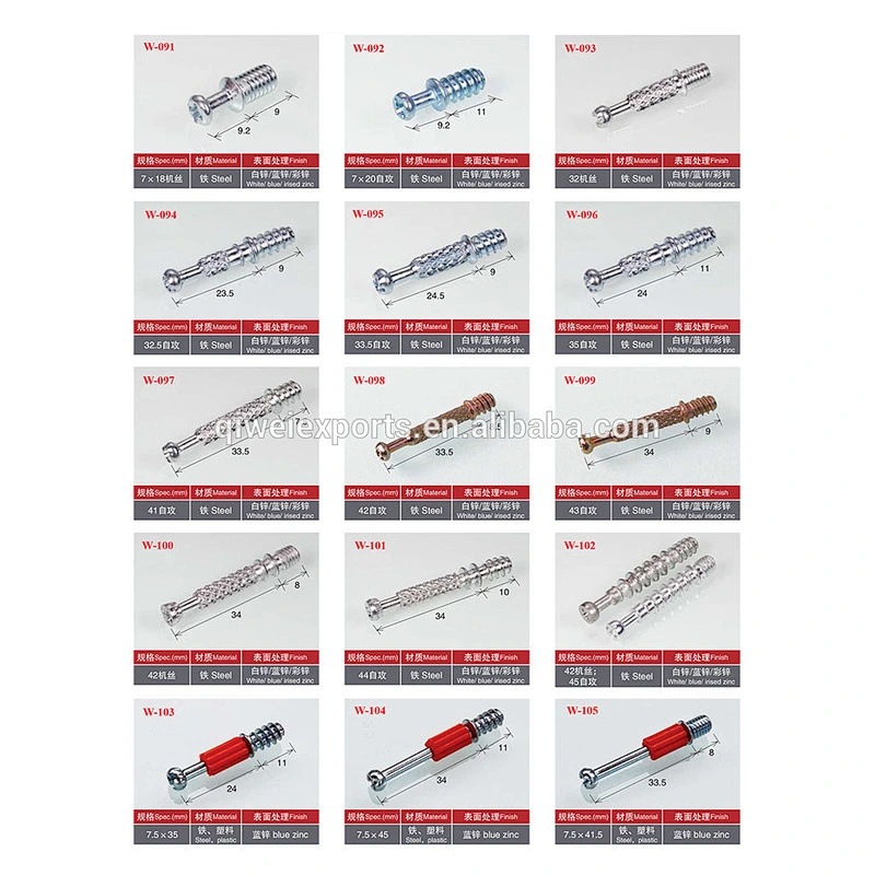 Plastic Threaded furniture hardware fitting bolt bar connectors